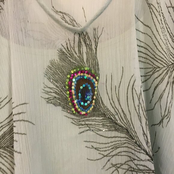 Cactus Peacock Art Deco Inspired Beach Cover - Picture 5 of 16